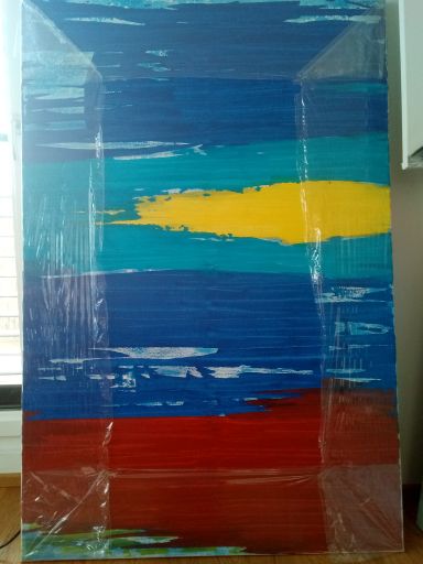 „Irgendwo“,
Acryl auf Leinwand, 100 x 150 cm