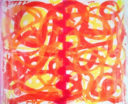 „so
und so“, Acryl auf Leinwand, 90 x 110 cm