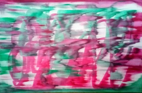 „Widerstand“,
Acryl auf Leinwand, 100 x 150 cm