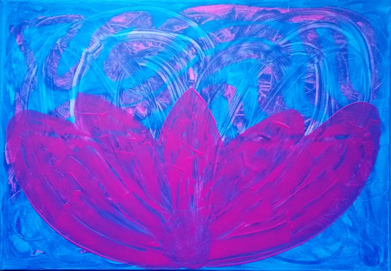„Seerose“, Acryl auf Leinwand, 70 x 100 cm